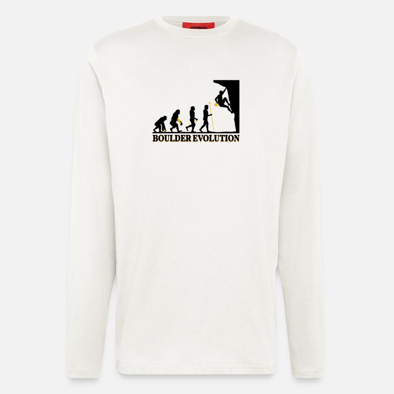 Boulder Evolution climbing mountaineering spell - Longsleeve - made by SPREAD  - OFF WHITE