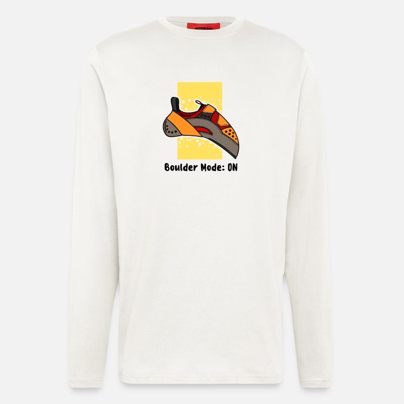 Boulder Boulderer Klettern Felsklettern Bergsport - Langarmshirt - made by SPREAD  - OFF WHITE