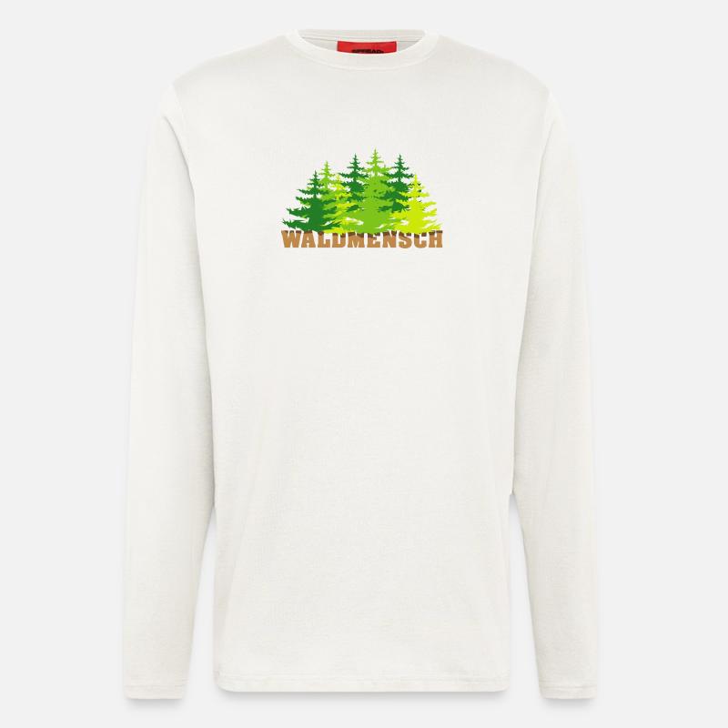 waldmensch wälder baum bäume geschenkidee - Langarmshirt - made by SPREAD  - OFF WHITE