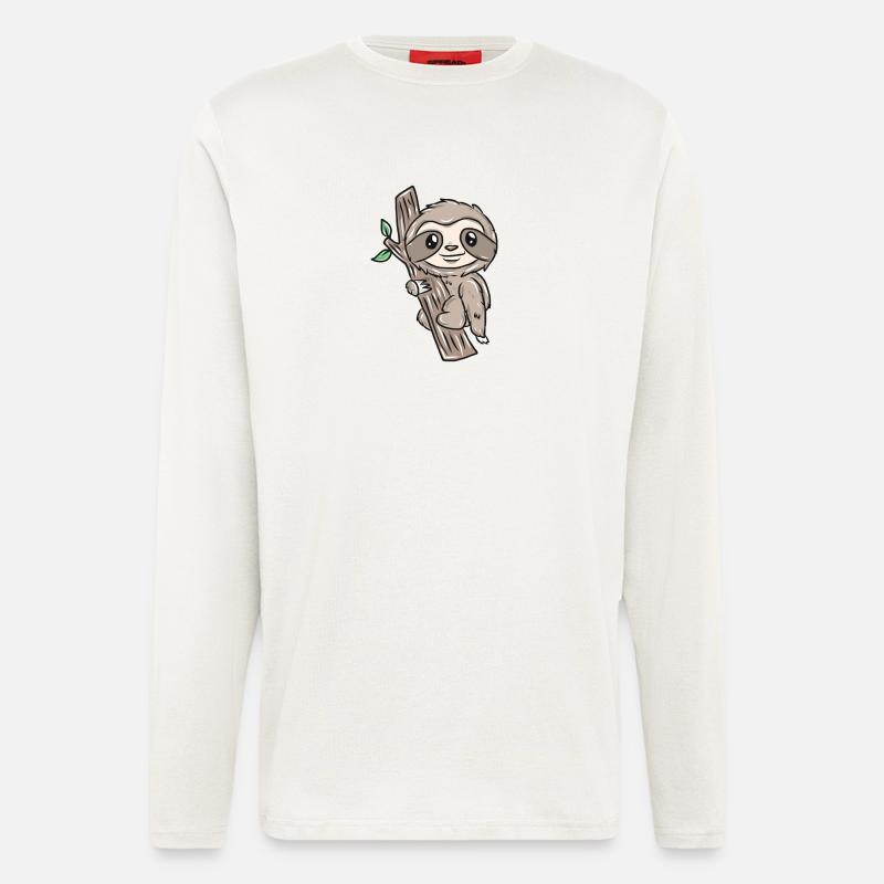 Slow sloth on tree - Longsleeve - made by SPREAD  - OFF WHITE