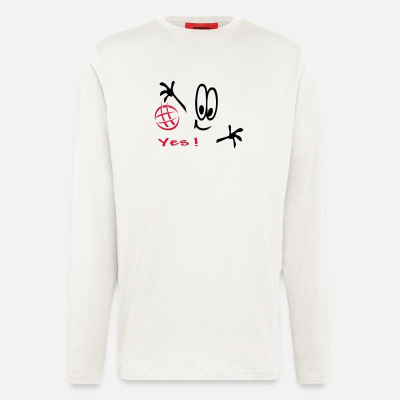 Handball, Comic, Sport - Langarmshirt - made by SPREAD  - OFF WHITE