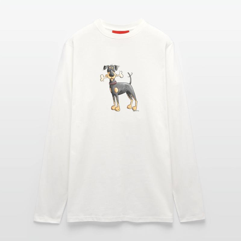 Dobermann Oder Pinscher mit Knochen Langarmshirt - made by SPREAD 