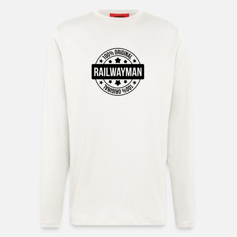 Railway Railwayman Cheminot Train Eisenbahn - Longsleeve - made by SPREAD  - OFF WHITE