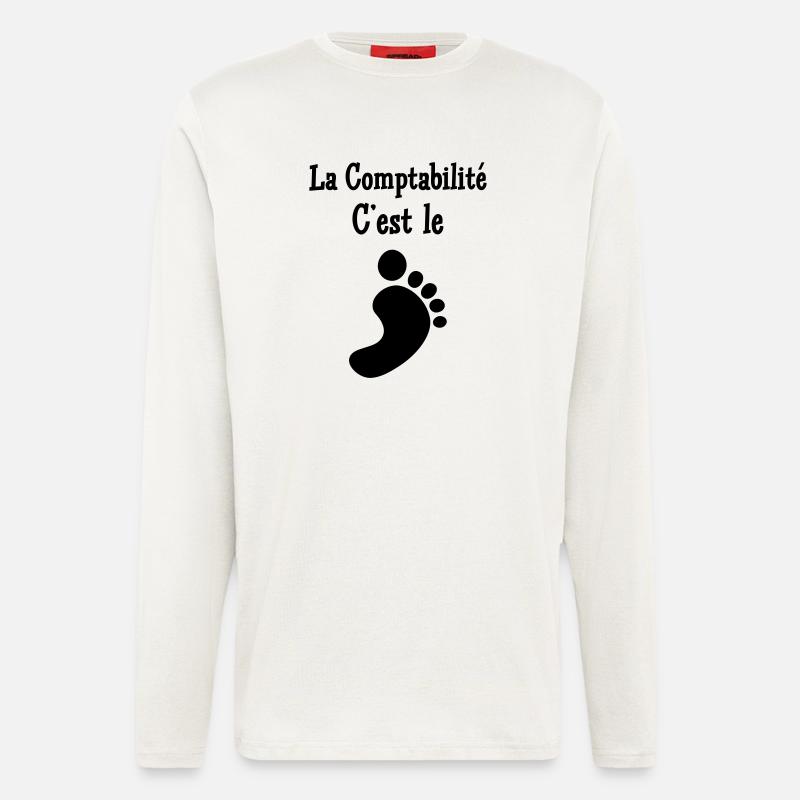 comptable / comptabilité / argent / Finance / Euro - Manches longues bio décontracté fabriqué en UE - OFF WHITE
