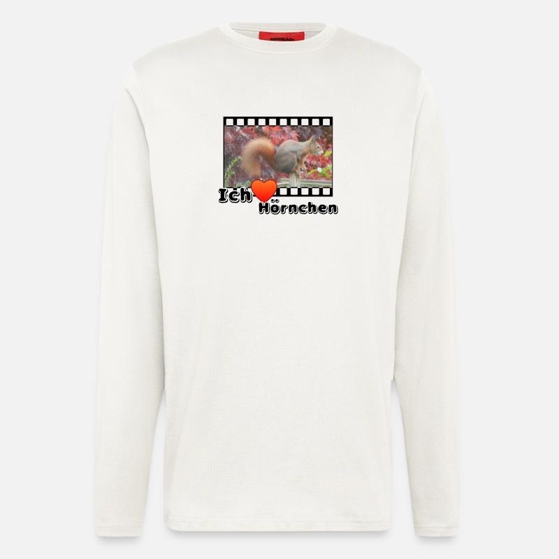 Liebe Tierfreund Eichhoernchen Tiere Spruch - Langarmshirt - made by SPREAD  - OFF WHITE