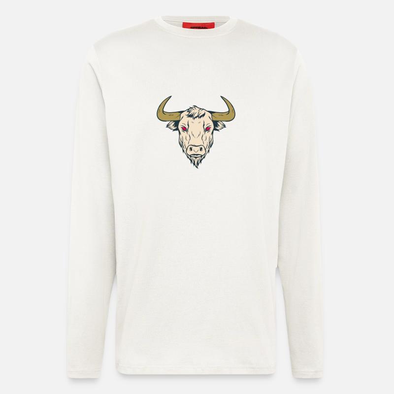 Taurus Red Eyes Devil - Longsleeve - made by SPREAD  - OFF WHITE