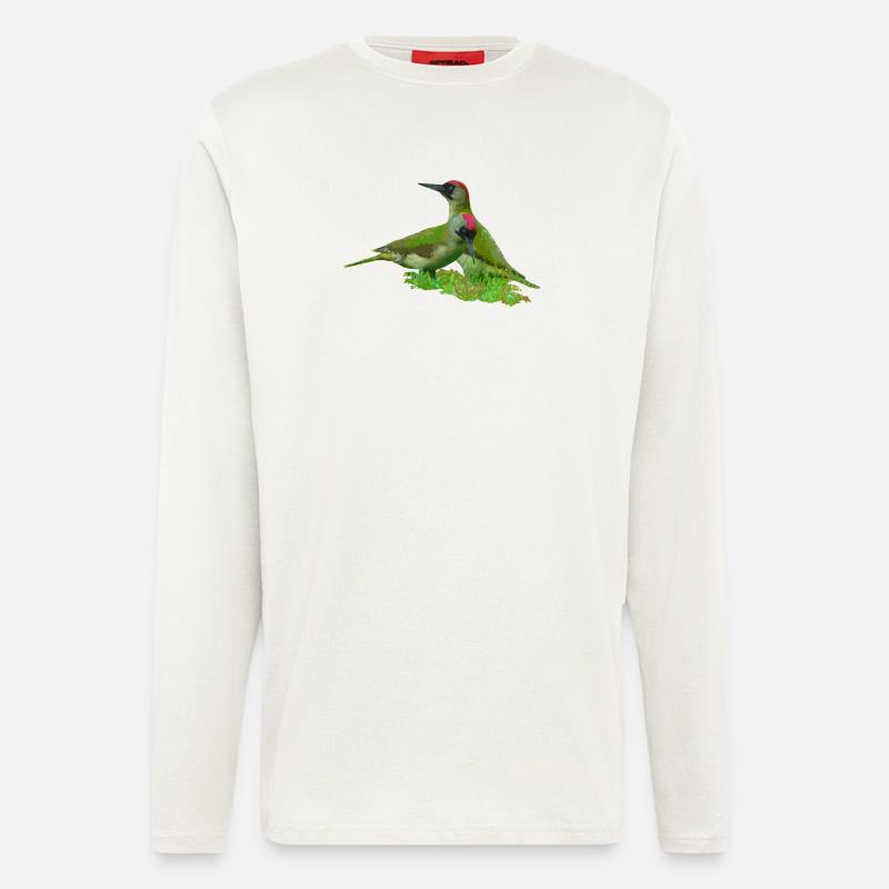 gruenspecht vogel - Langarmshirt - made by SPREAD  - OFF WHITE