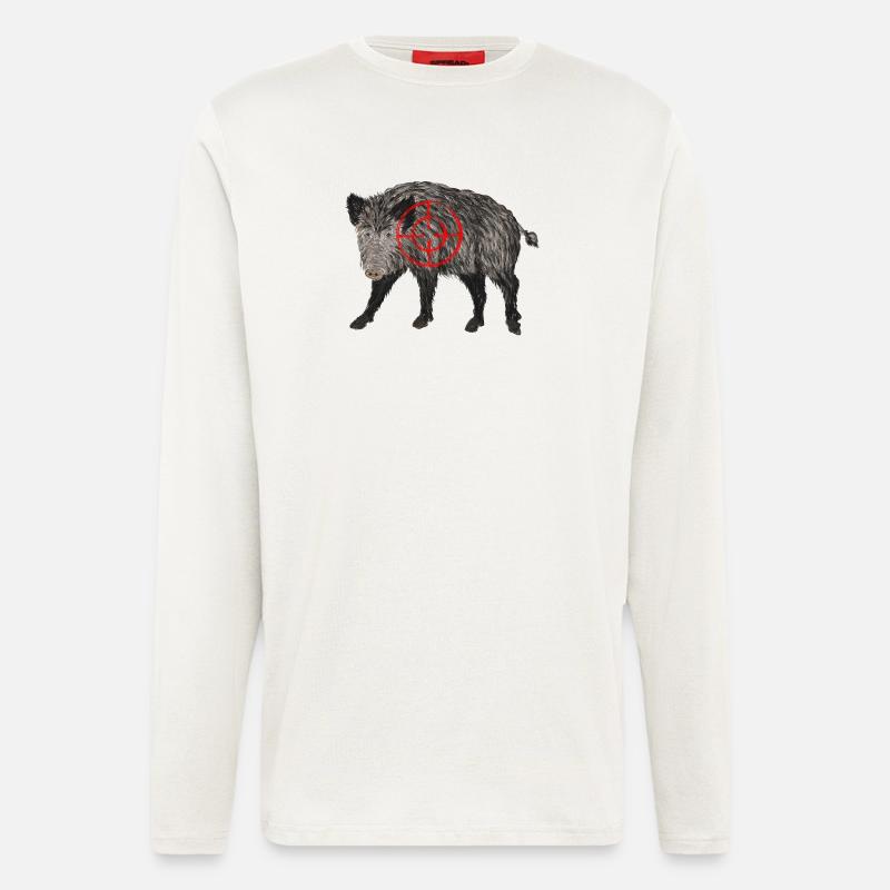 wildschwein jäger - Langarmshirt - made by SPREAD  - OFF WHITE