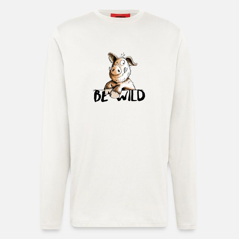 Be Wild Eber - Schwein - Keiler - Langarmshirt - made by SPREAD  - OFF WHITE