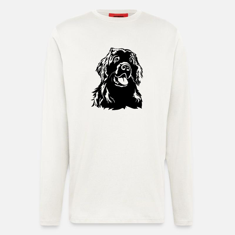 Neufundländer Kopf - Langarmshirt - made by SPREAD  - OFF WHITE