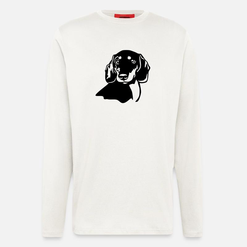 Dackel Kopf - Langarmshirt - made by SPREAD  - OFF WHITE