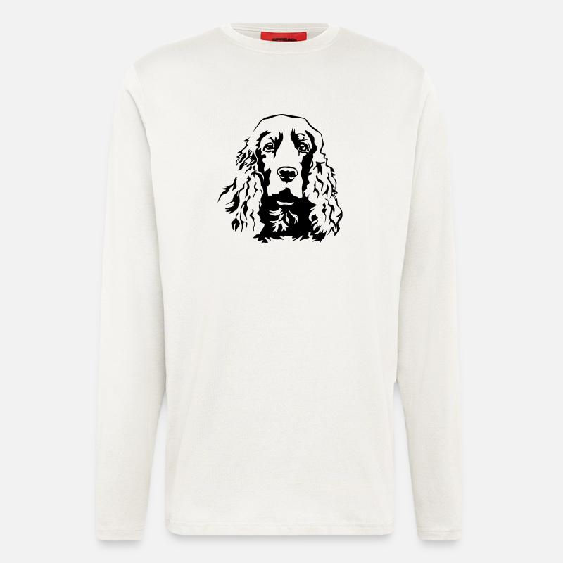 Cocker Spaniel head - Longsleeve - made by SPREAD  - OFF WHITE
