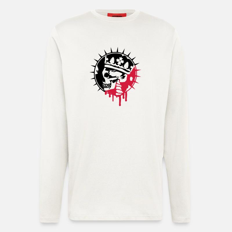 Totenschädel mit Krone Graffiti Patch - Langarmshirt - made by SPREAD  - OFF WHITE