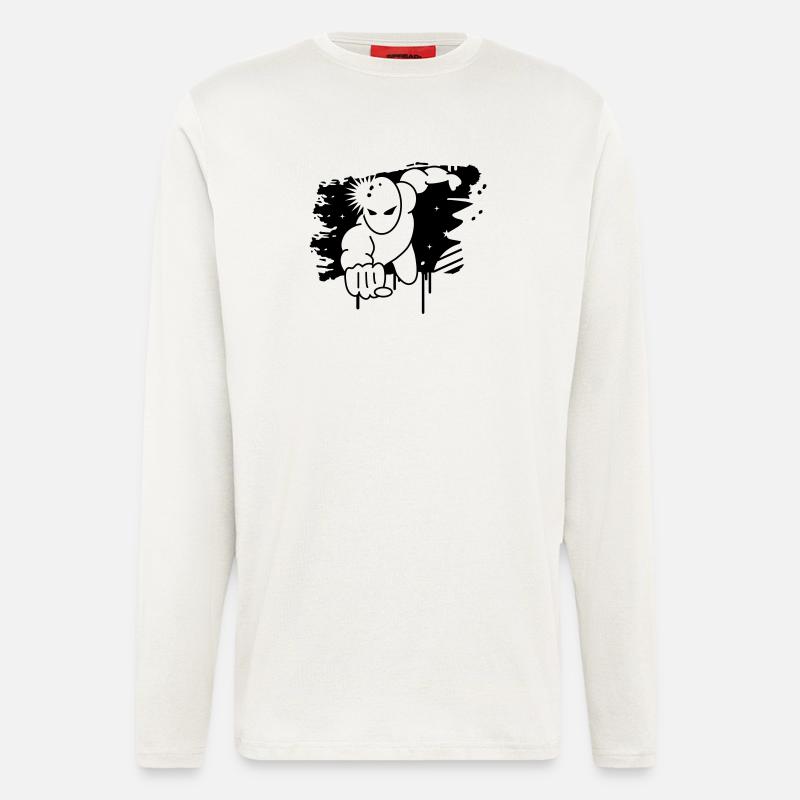 Superheld Graffiti - Langarmshirt - made by SPREAD  - OFF WHITE