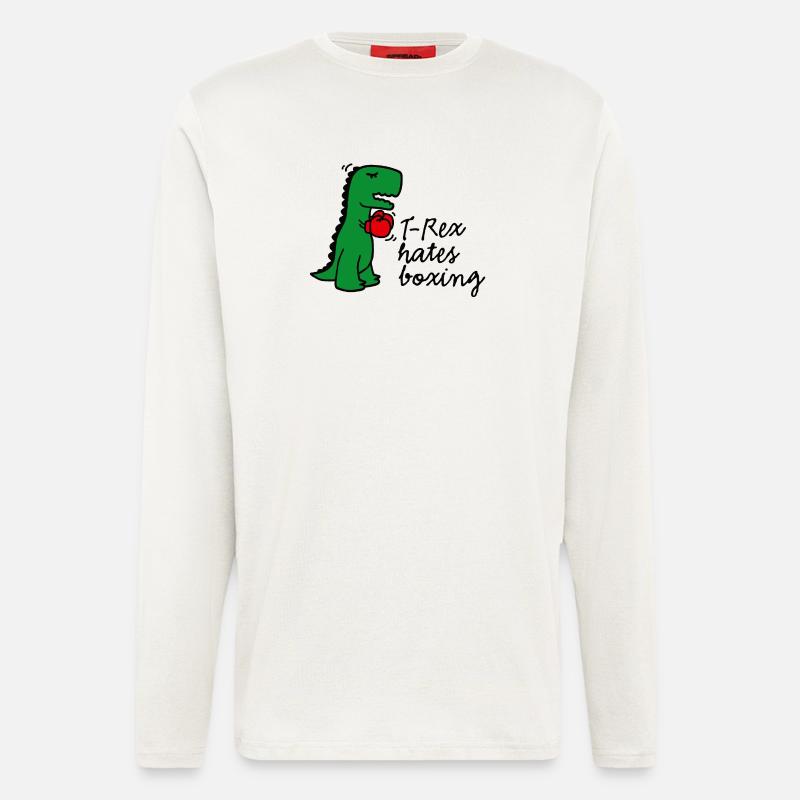 T-Rex hates boxing Boxen Boxhandschuhe - Langarmshirt - made by SPREAD  - OFF WHITE