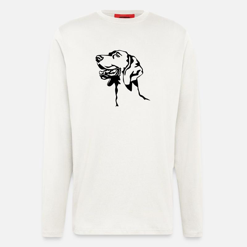 Weimaraner Kopf - Langarmshirt - made by SPREAD  - OFF WHITE