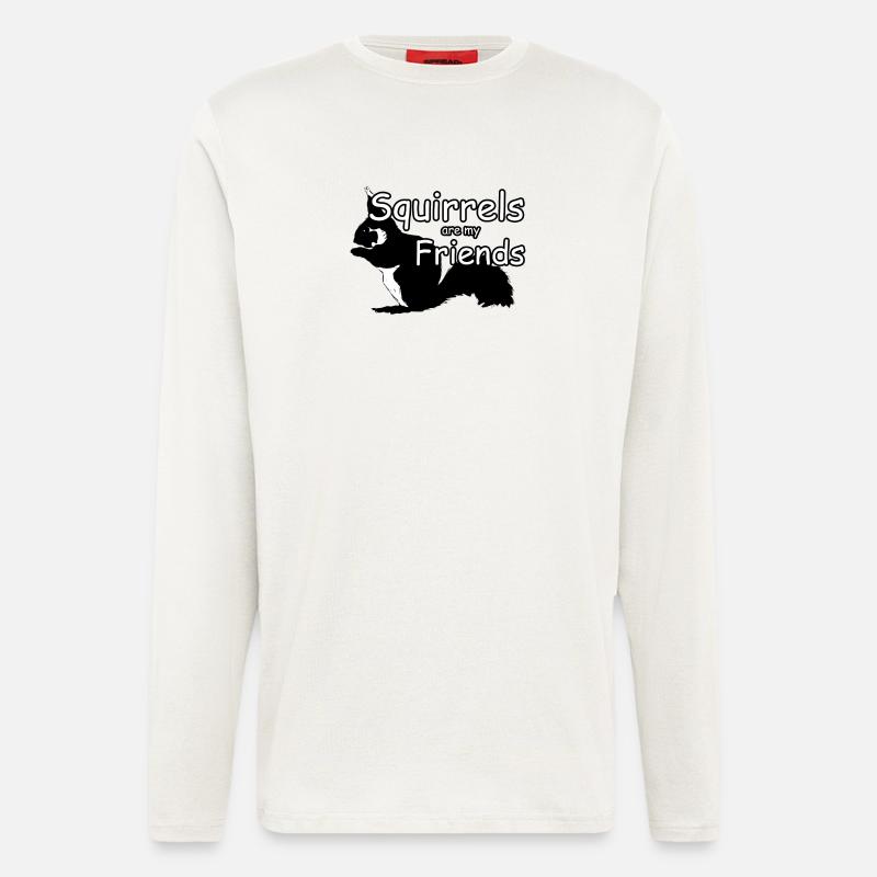 Eichhörnchen Freunde Tiere Spruch - Langarmshirt - made by SPREAD  - OFF WHITE