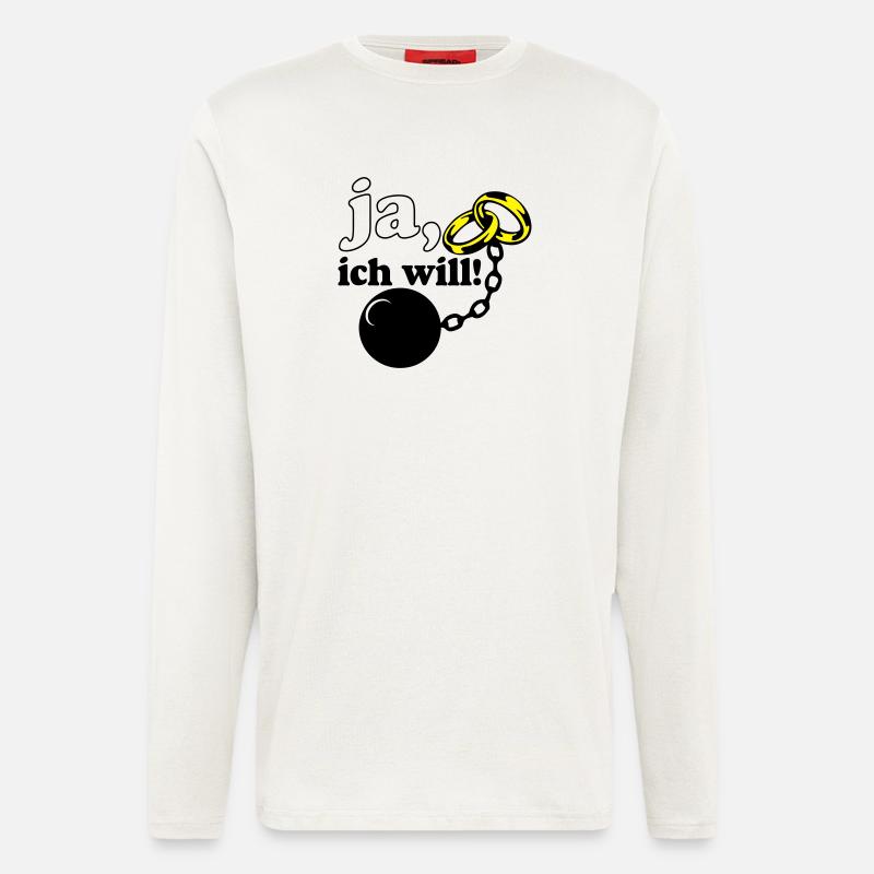Junggesellenabschied , JGA ja ich will (25) - Langarmshirt - made by SPREAD  - OFF WHITE