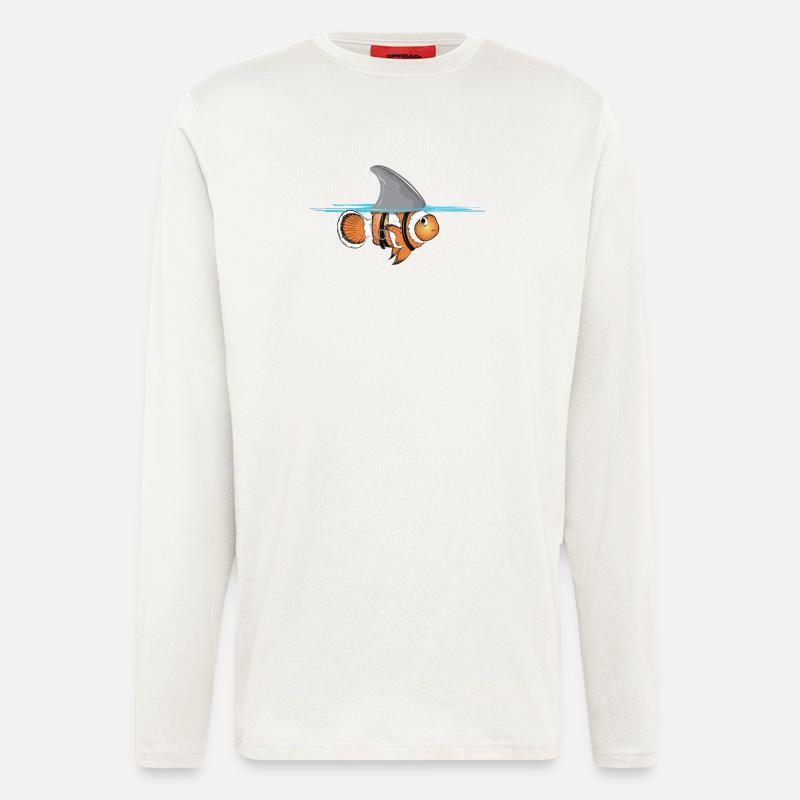 Clownfisch mit Haifischflossen Kostüm - Langarmshirt - made by SPREAD  - OFF WHITE
