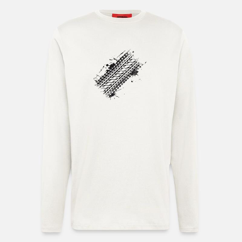 schmutziges Auto Reifenprofil Bremsspur Graffiti - Langarmshirt - made by SPREAD  - OFF WHITE