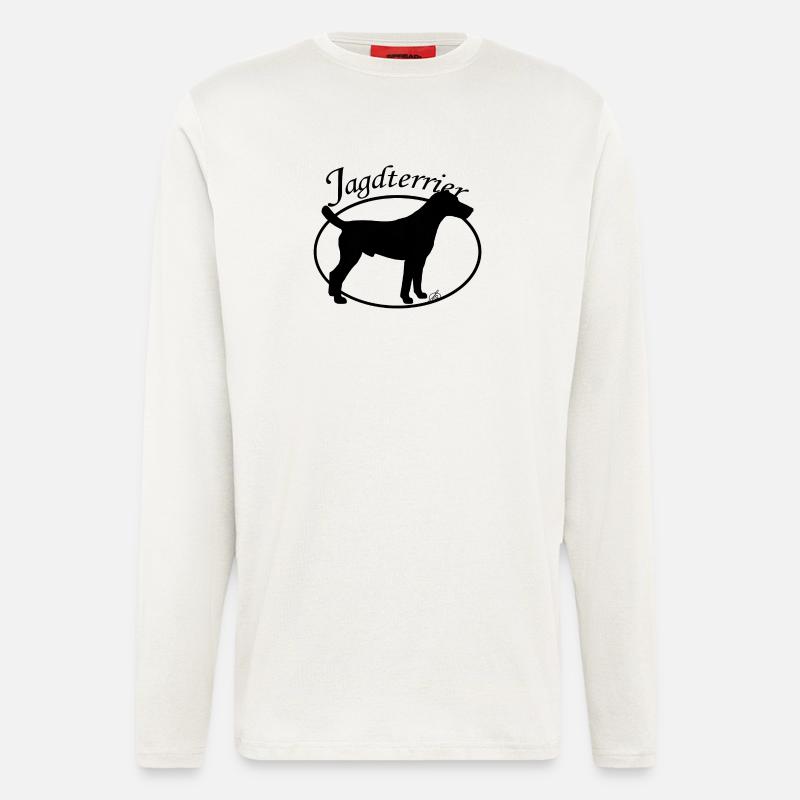 Jagdterrier mit ovalem Rand - Langarmshirt - made by SPREAD  - OFF WHITE