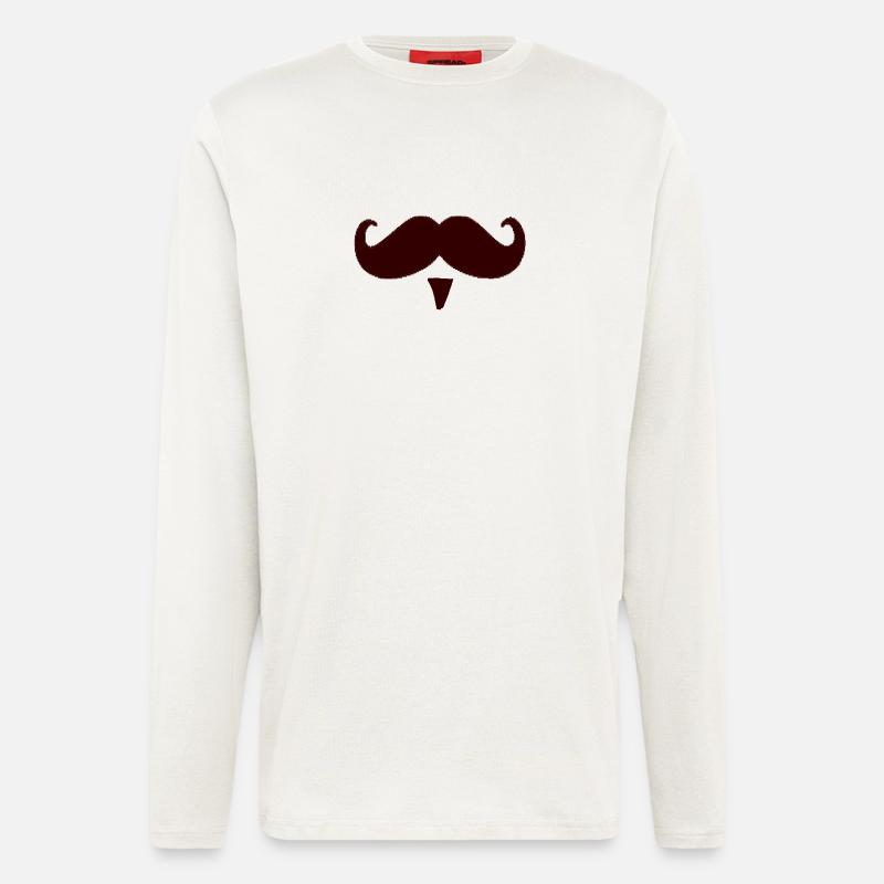 Schnurrbart Schnauz Oberlippenbart Geschenk - Langarmshirt - made by SPREAD  - OFF WHITE