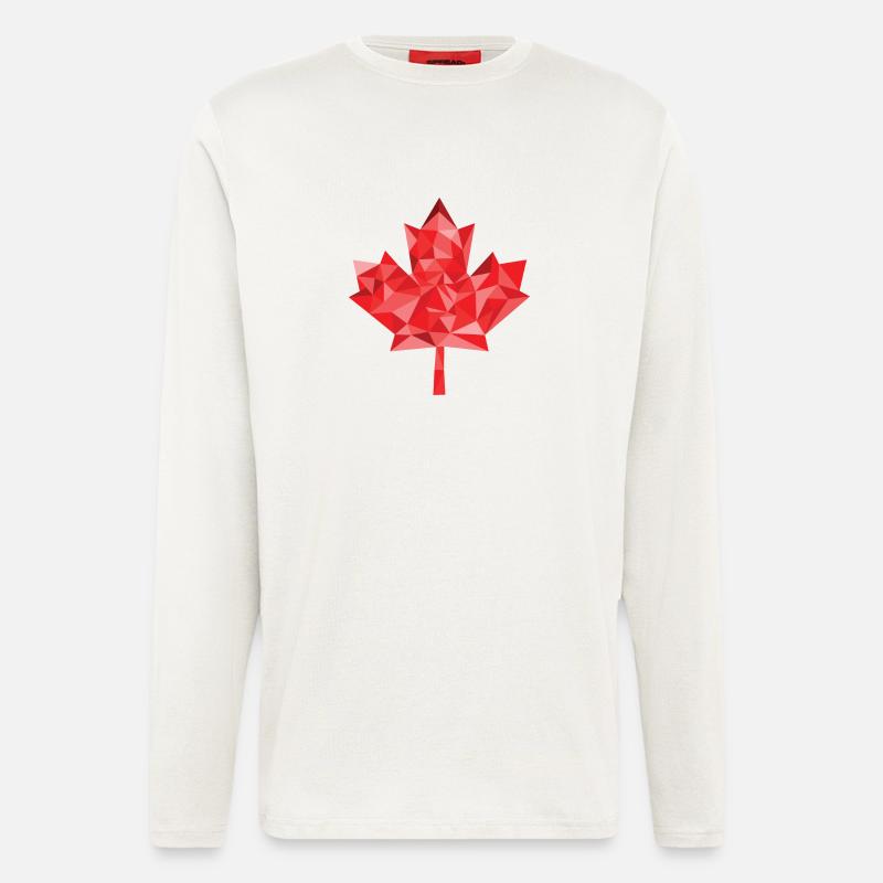 Feuille d'érable polygone Canada - Manches longues bio décontracté fabriqué en UE - OFF WHITE