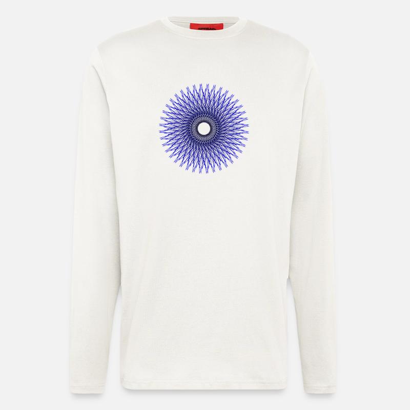 Blauer Radialstern Muster - Langarmshirt - made by SPREAD  - OFF WHITE