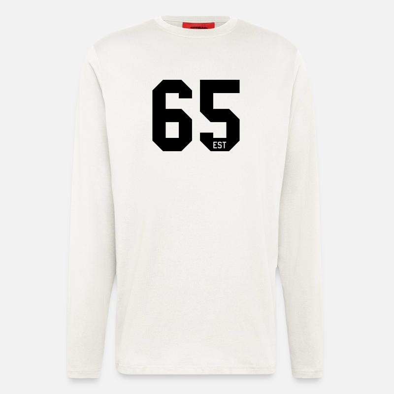 Zahlendesign 65 – EST Blocktypografi - Langarmshirt - made by SPREAD  - OFF WHITE