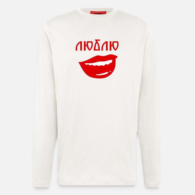 Lips with reverse text design - Longsleeve - made by SPREAD  - OFF WHITE
