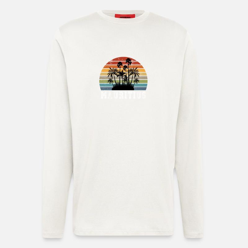Mauritius Insel Design / Geschenkidee - Langarmshirt - made by SPREAD - OFF WHITE