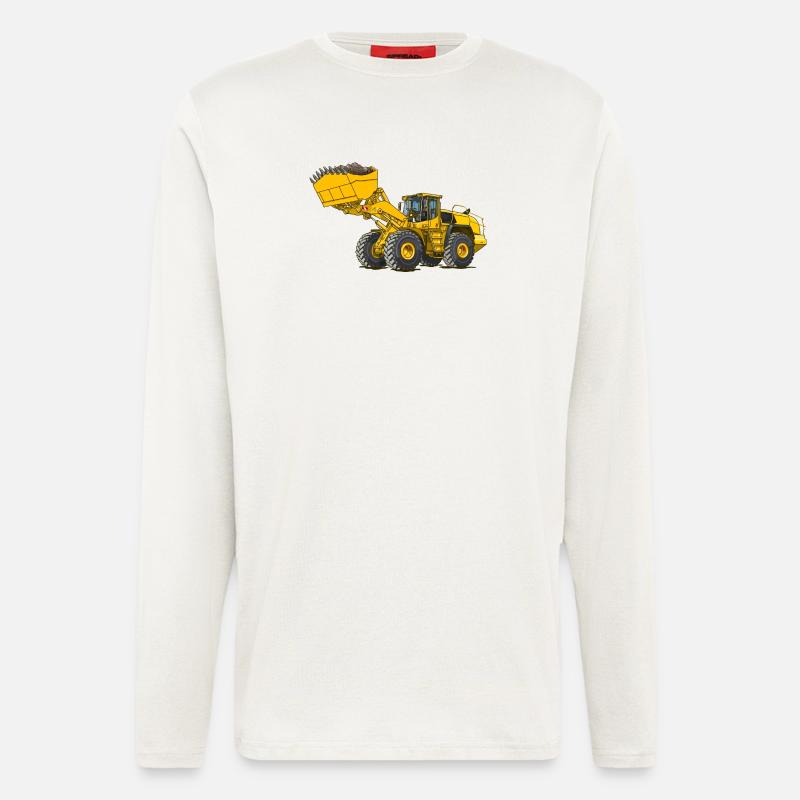 Wheel loader, construction machine - Longsleeve - made by SPREAD  - OFF WHITE