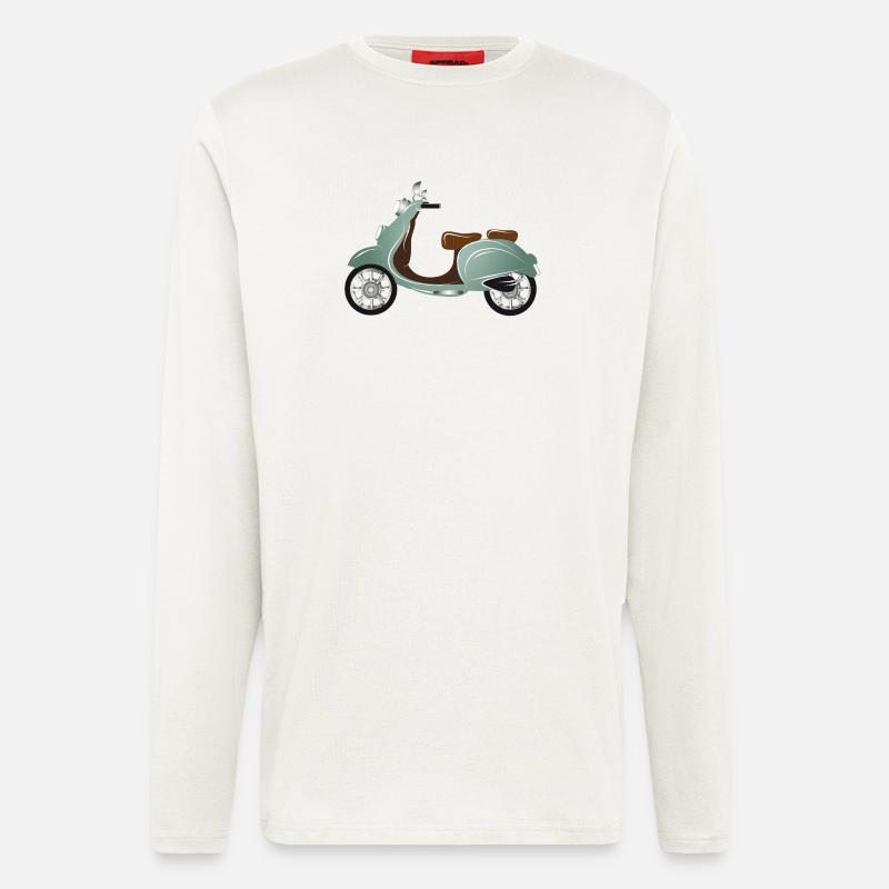 Ein Vintage Motorroller mit Retro Lackierung - Langarmshirt - made by SPREAD - OFF WHITE