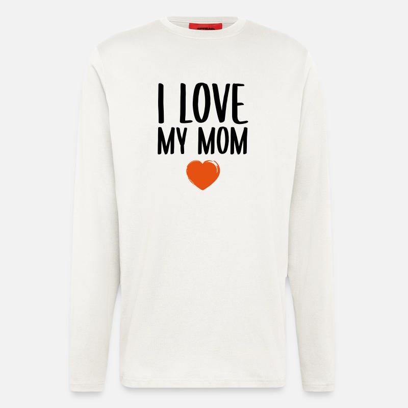 J'aime ma mère - Manches longues bio décontracté fabriqué en UE - OFF WHITE