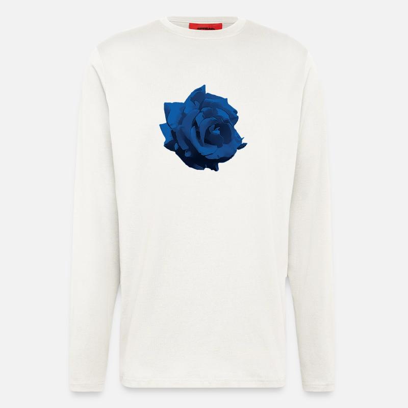 Blume - Rose blue - Langarmshirt - made by SPREAD  - OFF WHITE