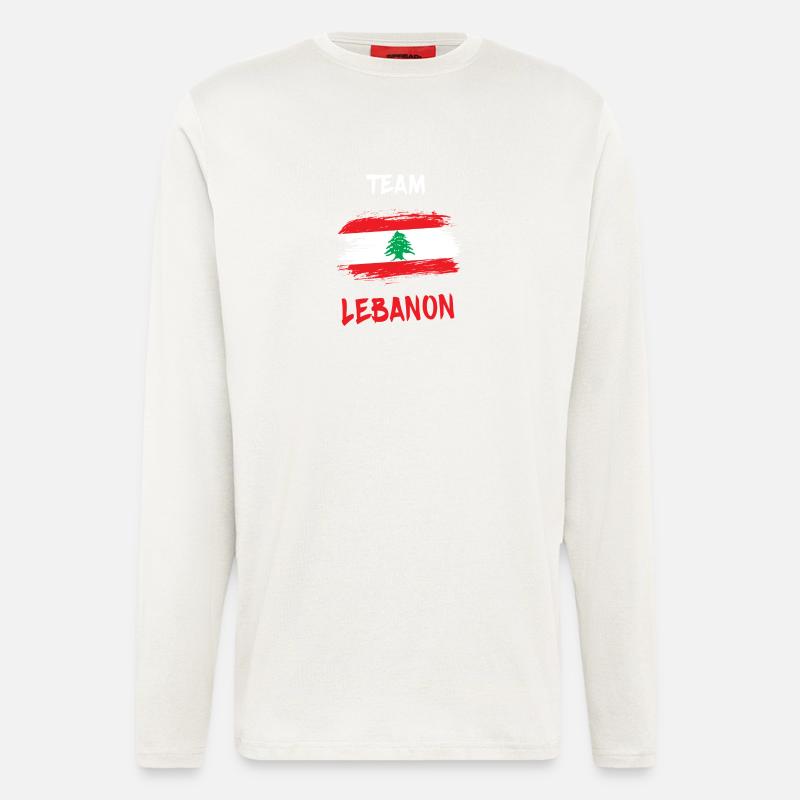 Team Libanon Design / Geschenkidee - Langarmshirt - made by SPREAD  - OFF WHITE
