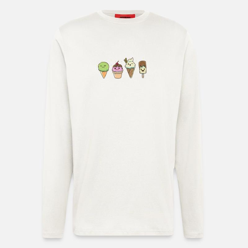 Eis Eisdiele Eiscafe - Langarmshirt - made by SPREAD  - OFF WHITE