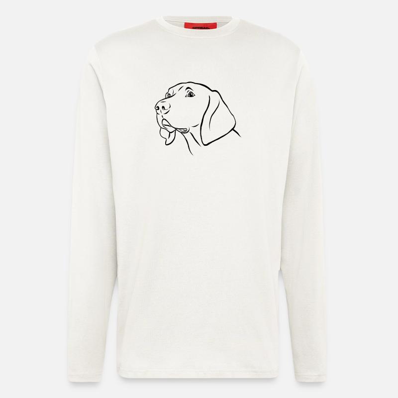Weimaraner Portrait - Langarmshirt - made by SPREAD  - OFF WHITE