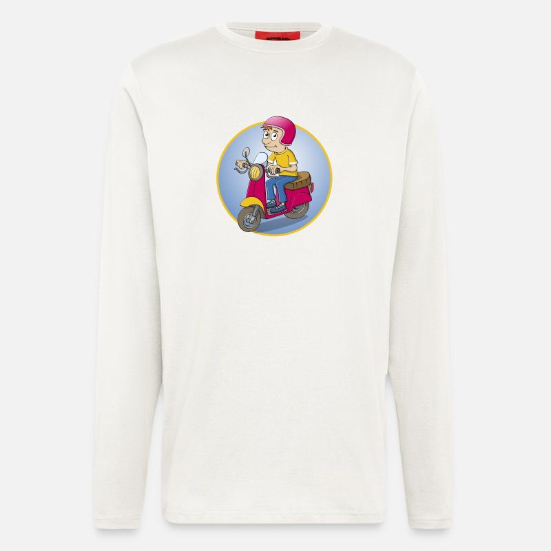 Der Rollerfahrer - Version1 - Langarmshirt - made by SPREAD  - OFF WHITE