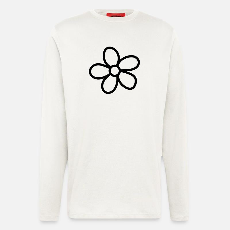 Bloom fleur fleurit peu naturellement - Manches longues bio décontracté fabriqué en UE - OFF WHITE