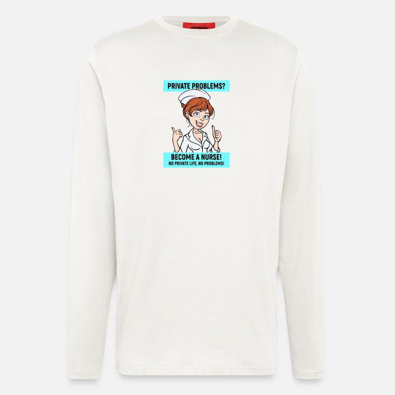 Krankenschwester Lustig Statement Pflegerin Beruf - Langarmshirt - made by SPREAD  - OFF WHITE