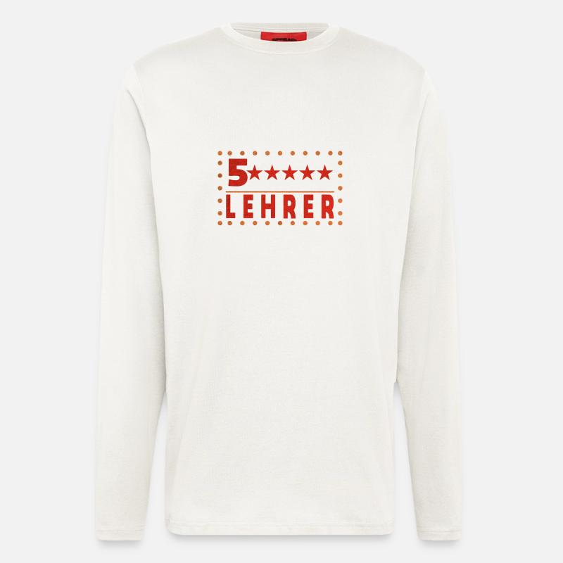5 Sterne Lehrer / Bester Lehrer - Langarmshirt - made by SPREAD - OFF WHITE