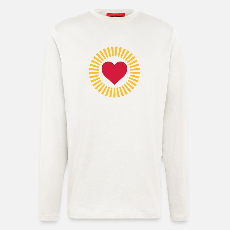 Herz in Strahlenkranz Design - Langarmshirt - made by SPREAD  - OFF WHITE