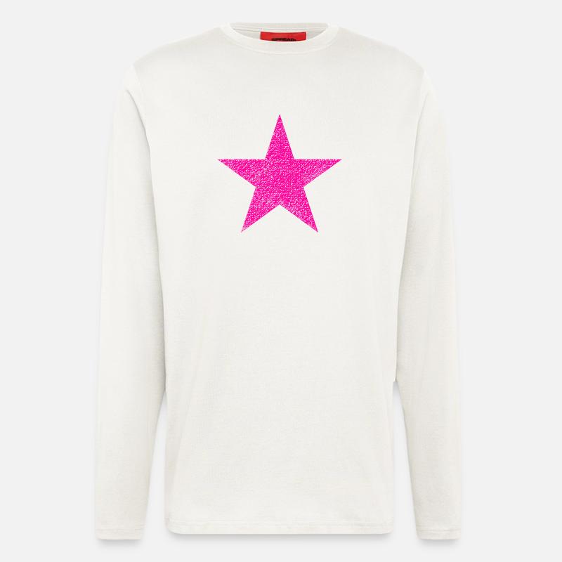 Pink Stern mit Textur - Langarmshirt - made by SPREAD  - OFF WHITE