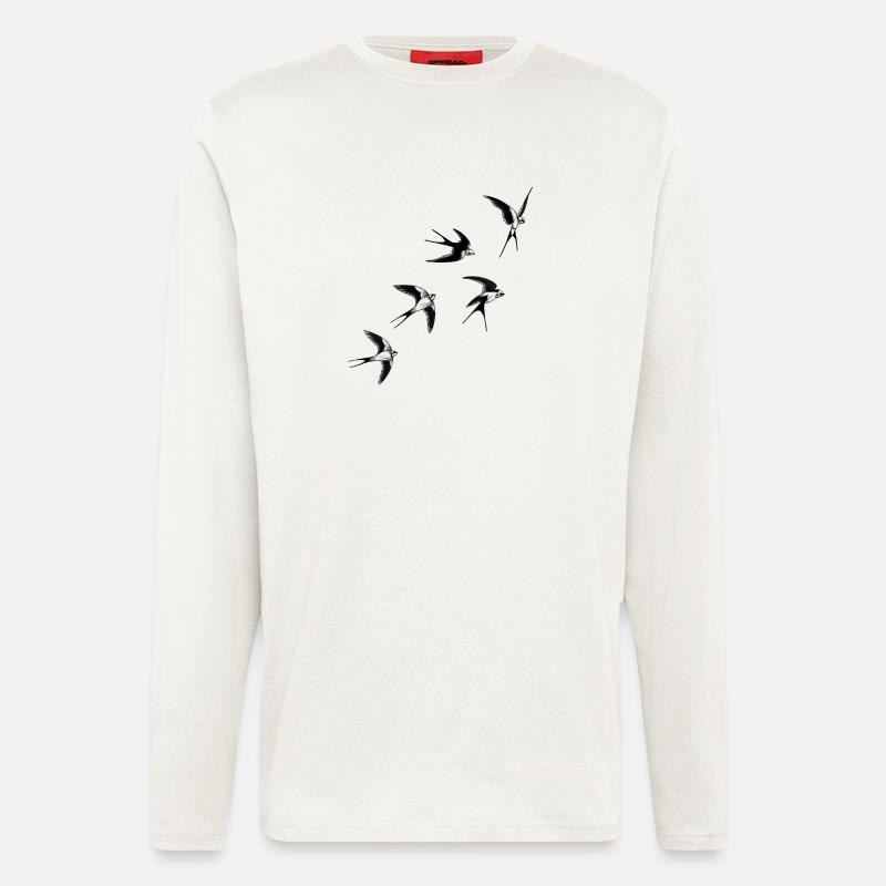 Vögel schwalben - Langarmshirt - made by SPREAD  - OFF WHITE