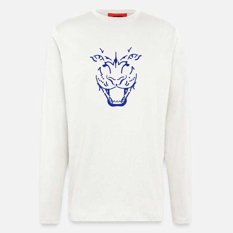 Ornament Schädel Tigermotiv - Langarmshirt - made by SPREAD  - OFF WHITE