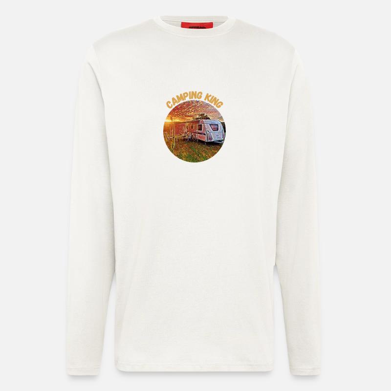 Camping King, Caravan, Design, Gift idea, - Longsleeve - made by SPREAD  - OFF WHITE
