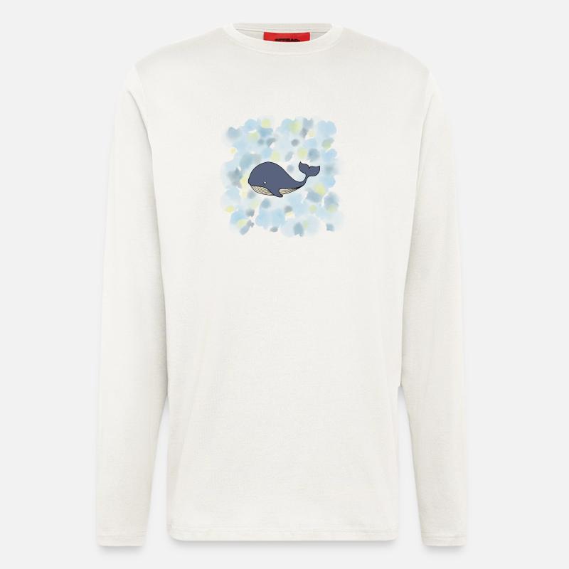 Wal Blauwal - Langarmshirt - made by SPREAD  - OFF WHITE