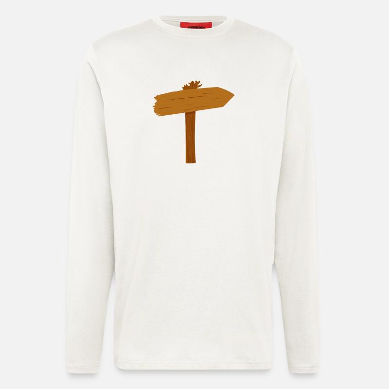 Signpost Path Path Direction - Longsleeve - made by SPREAD  - OFF WHITE