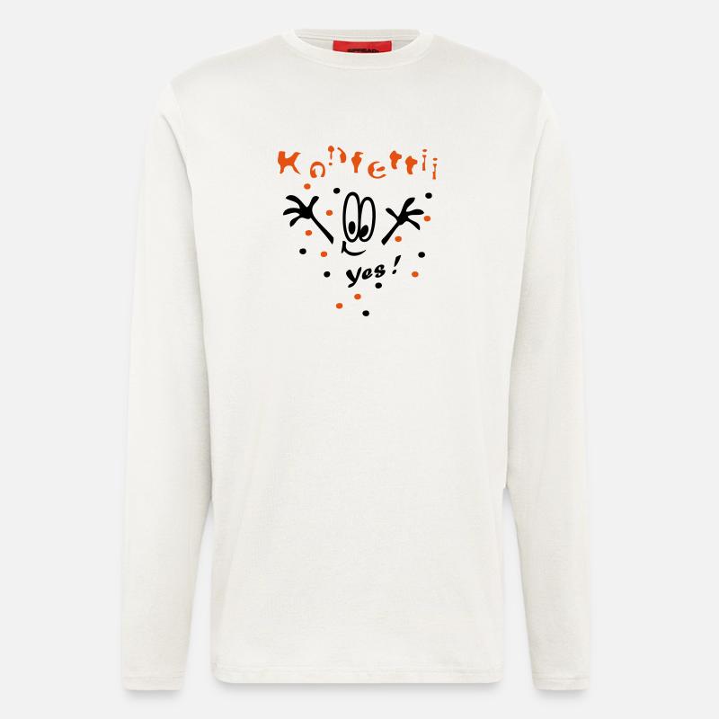 Konfetti, Karneval, Fasching - Langarmshirt - made by SPREAD  - OFF WHITE
